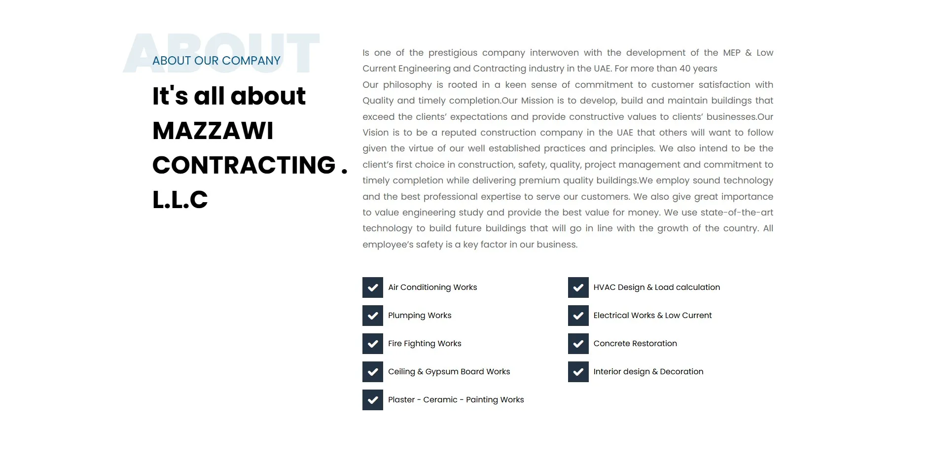 Mazzawi Website Services Page